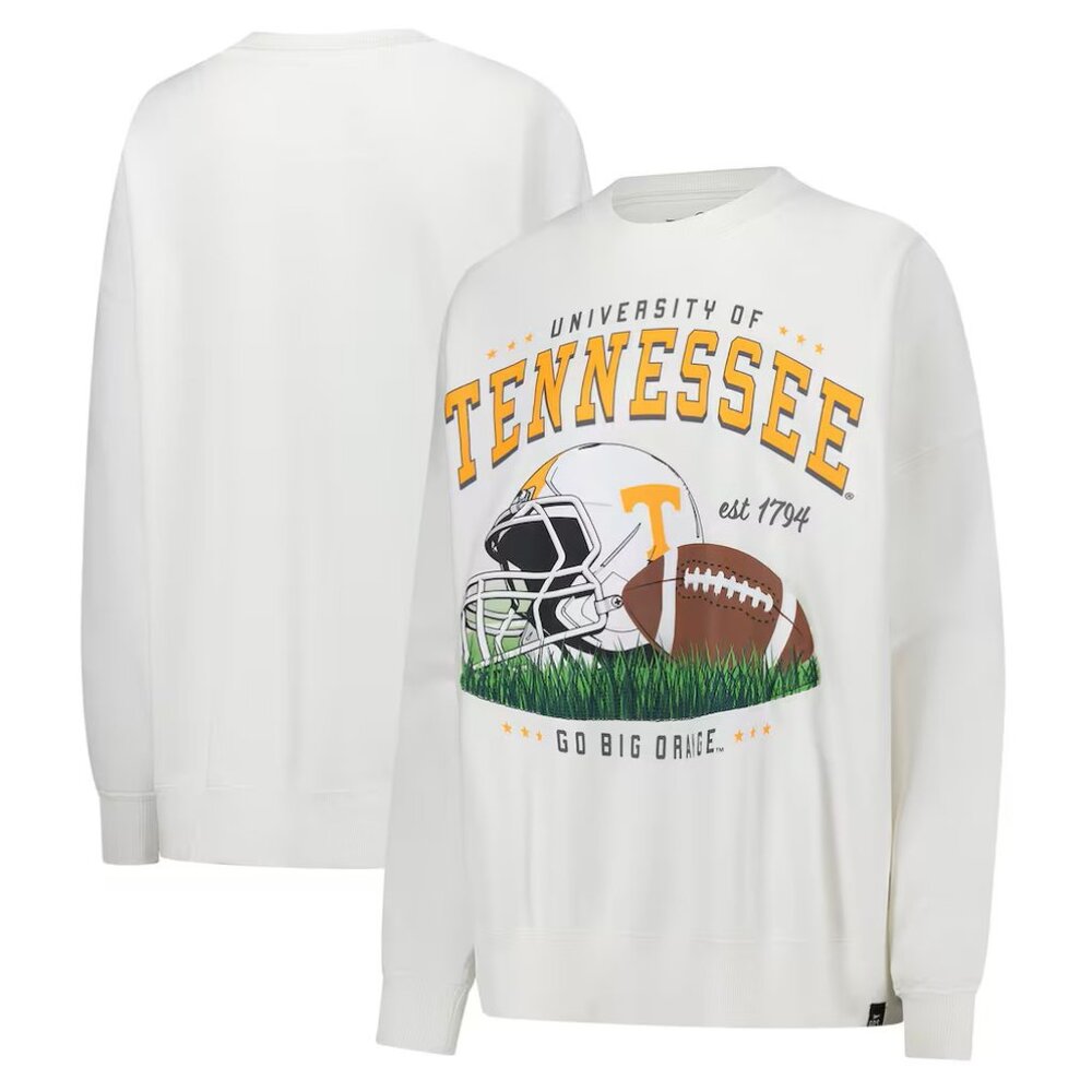 Tennessee Volunteers Oversized Malone Multimedia Football Sweatshirt White Small